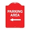 Signmission Designer Series Parking Area W/ Left Arrow, Red & White Aluminum Sign, 18" x 24", RW-1824-23466 A-DES-RW-1824-23466 - alternate 1